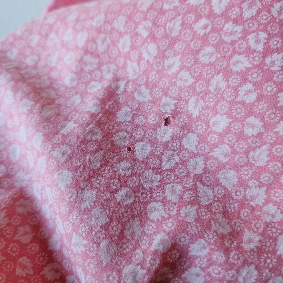 Vintage 30s Pink Cotton Calico Flour Sack Feedsack Depression Day Dress S - Picture 8 of 10